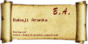Babaji Aranka névjegykártya